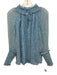 Jonathan Simkhai Size S Blue, White, Green Silk Long Sleeve Floral Print Top Blue, White, Green / S