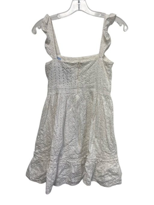 Agua Bendita Size S White Cotton Sleeveless Eyelet Lace Empire Waist Mini Dress White / S
