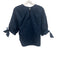 Pearl by Lela Rose Size S Navy Blue Cotton & Elastane Puff 1/2 Sleeve Top Navy Blue / S