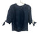 Pearl by Lela Rose Size S Navy Blue Cotton & Elastane Puff 1/2 Sleeve Top Navy Blue / S