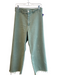 Zara Size 10 Green No Fabric Tag Zip Fly Wide Leg High Rise Frayed Hem Jeans Green / 10
