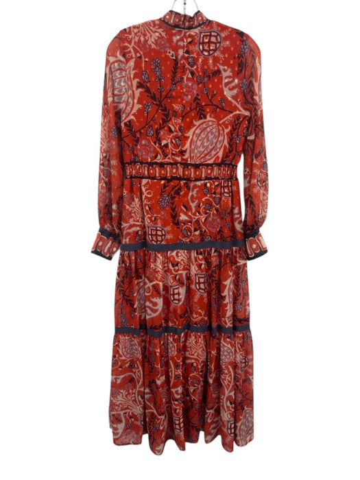 CK Bradley Size XS Orange & Multi Polyester Zip Back Swiss Dot Printed Dress Orange & Multi / XS