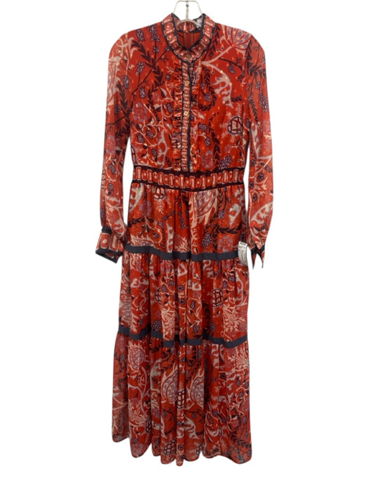 CK Bradley Size XS Orange & Multi Polyester Zip Back Swiss Dot Printed Dress Orange & Multi / XS