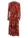 CK Bradley Size XS Orange & Multi Polyester Zip Back Swiss Dot Printed Dress Orange & Multi / XS