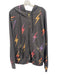 Aviator Nation Size L Grey & Multi Cotton Blend Zip Front Hooded Printed Dress Grey & Multi / L