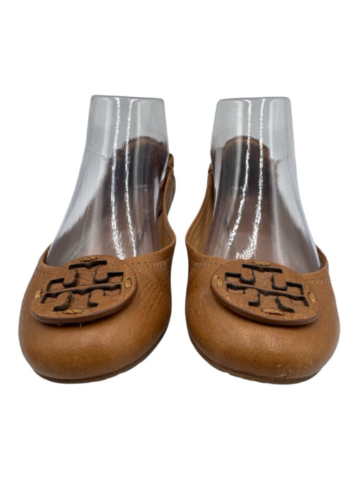 Tory Burch Shoe Size 8M Brown Leather Round Toe Flat Slip On Logo Shoes Brown / 8M