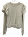 Pistola Size M Ecru Cotton Crew Neck Long Ruffle Sleeve Ribbed Detail Sweater Ecru / M