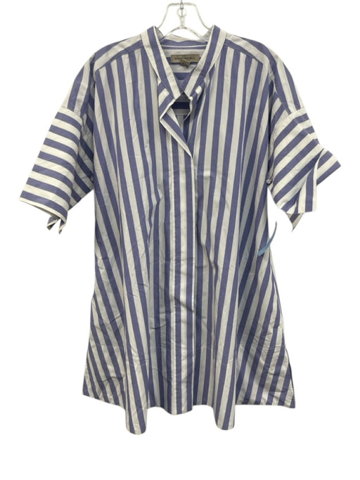 Banana Republic Size XS/S Blue & White Cotton Striped Button Front Mini Dress Blue & White / XS/S
