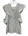 ALLSAINTS Size 4 White Cotton Sleeveless Ruffle Shoulder Detail Top White / 4