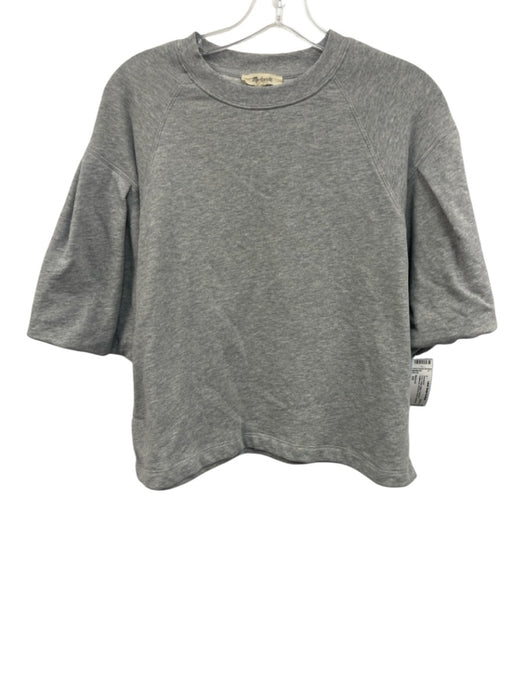 Madewell Size XS Grey Cotton Blend Crewneck Heathered Sweatshirt Grey / XS