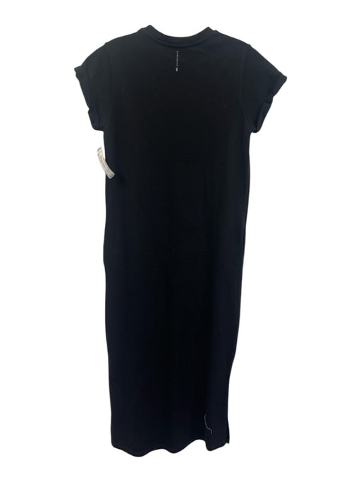 ALLSAINTS Size 2 Black Cotton Cap Sleeve Leg Slit pocket Maxi Dress Black / 2
