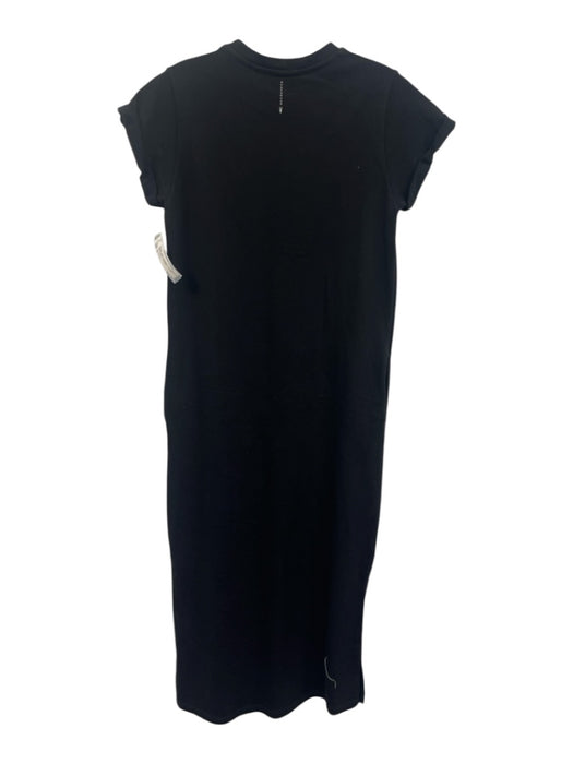 ALLSAINTS Size 2 Black Cotton Cap Sleeve Leg Slit pocket Maxi Dress Black / 2