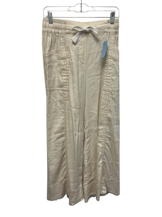 Maeve Size XS Cream Linen Blend Elastic Waist Patch Pocket Pants Cream / XS