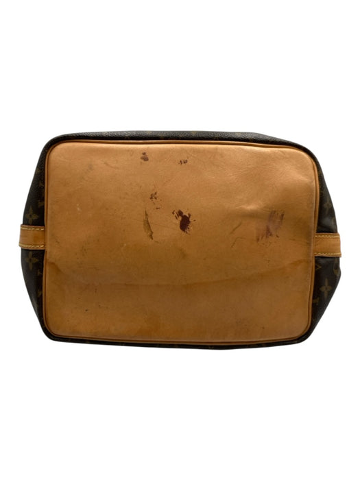 Louis Vuitton Brown & Tan Coated Canvas Monogram Leather Trim Bucket Bag Brown & Tan / M
