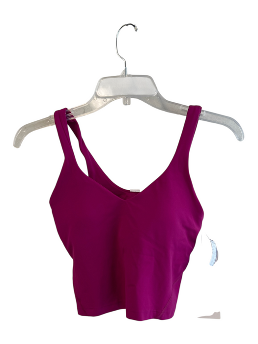 Lululemon Size 4 Pink Nylon V Neck padded Sleeveless Cropped Top Pink / 4