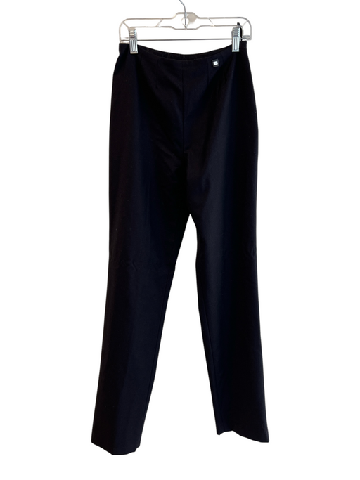 Chanel Size 34 Black Laine Wool Silk Lining Flat Front High Rise Side Zip Pants Black / 34