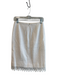 Chanel Size 38 White Cotton & Wool Blend High Rise Tweed Lace Trim Skirt White / 38