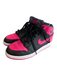 Air Jordan Shoe Size 9.5 Pink & Black Leather Round Toe High Top Lace Up Shoes Pink & Black / 9.5