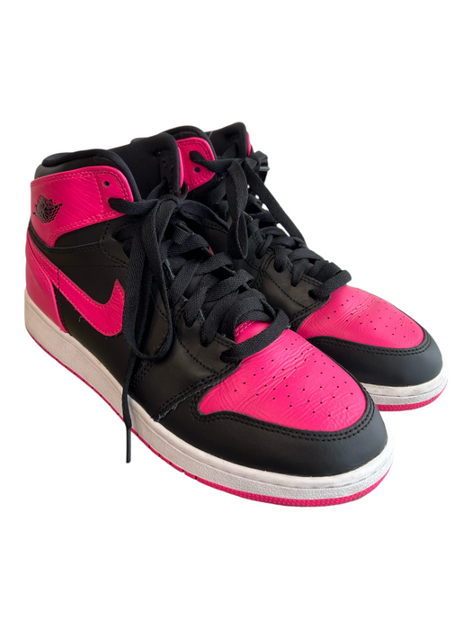 Air Jordan Shoe Size 9.5 Pink & Black Leather Round Toe High Top Lace Up Shoes Pink & Black / 9.5