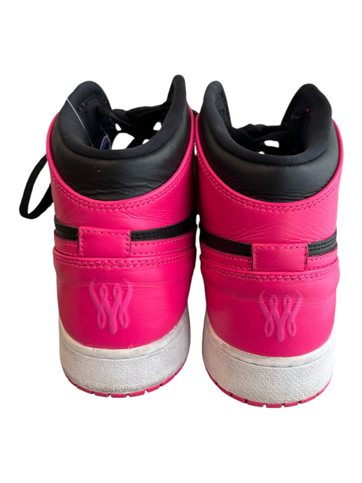 Air Jordan Shoe Size 9.5 Pink & Black Leather Round Toe High Top Lace Up Shoes Pink & Black / 9.5