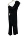 ML Monique Lhuillier Size 8 Black Short Sleeve Ruffles One Shoulder Jumpsuit Black / 8