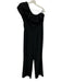 ML Monique Lhuillier Size 8 Black Short Sleeve Ruffles One Shoulder Jumpsuit Black / 8