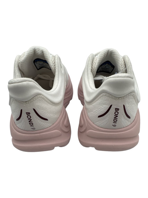 Hoka Shoe Size 7 Pink & White Synthetic Round Toe Mesh Lace Up Sneakers Pink & White / 7