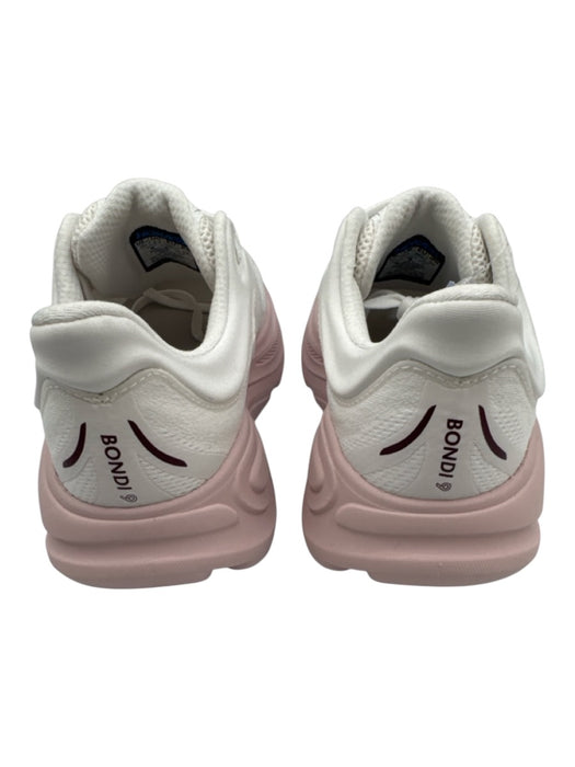 Hoka Shoe Size 7 Pink & White Synthetic Round Toe Mesh Lace Up Sneakers Pink & White / 7