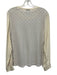Equipment Femme Size L White Cotton Blend Long Sleeve Lace Cut Outs Top White / L