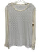 Equipment Femme Size L White Cotton Blend Long Sleeve Lace Cut Outs Top White / L
