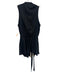 Robert Rodriguez Size 6 Black Silk Blend Sleeveless Silver Hardware Deep V Dress Black / 6