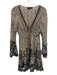 Sanctuary Size M Brown, White, Blue Cotton & Silk Long Sleeve V Neck Dress Brown, White, Blue / M