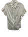 Trina Turk Size L White Cotton Blend Short Sleeve flounce Button Up Collar Top White / L