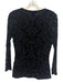 Reiss Size M Black Nylon Long Sleeve Velvet Design Top Black / M