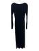 SKIMS Size M Black Modal Blend Long Sleeve Ribbed Scoop Neck Midi Dress Black / M