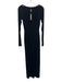 SKIMS Size M Black Modal Blend Long Sleeve Ribbed Scoop Neck Midi Dress Black / M