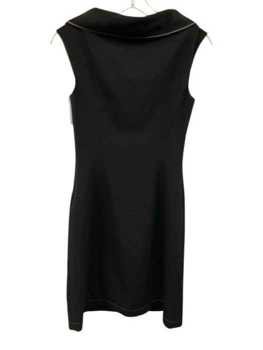 Elie Tahari Size 2 Black & White Wool Blend Cap Sleeve Wide Neck Dress Black & White / 2