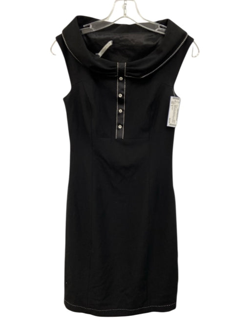 Elie Tahari Size 2 Black & White Wool Blend Cap Sleeve Wide Neck Dress Black & White / 2