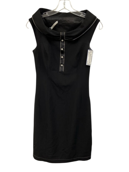 Elie Tahari Size 2 Black & White Wool Blend Cap Sleeve Wide Neck Dress Black & White / 2