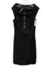 Elie Tahari Size 2 Black & White Wool Blend Cap Sleeve Wide Neck Dress Black & White / 2