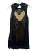 Free People Size S Black Cotton Sleeveless Sheer Overlay Cut Outs Dress Black / S