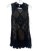 Free People Size S Black Cotton Sleeveless Sheer Overlay Cut Outs Dress Black / S