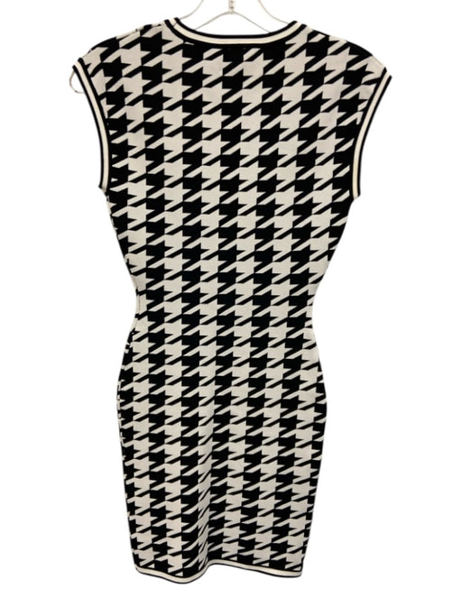 Torn By Ronny Kobo Size XS Black & White Rayon Blend Houndstooth Check Dress Black & White / XS