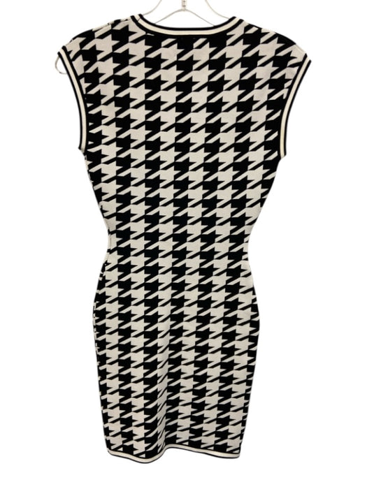 Torn By Ronny Kobo Size XS Black & White Rayon Blend Houndstooth Check Dress Black & White / XS