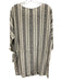 Elizabeth And James Size M Cream White & Black Silk Striped 3/4 Sleeve Short Set Cream White & Black / M