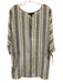 Elizabeth And James Size M Cream White & Black Silk Striped 3/4 Sleeve Short Set Cream White & Black / M
