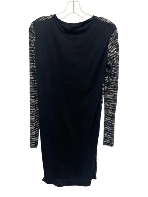 Missoni Size S Black & White Cotton Long Sleeve All Over Print Textured Dress Black & White / S