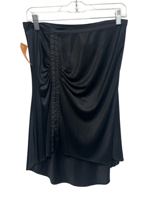 D&G Dolce & Gabbana Size 30/44 Black Acetate & polyamide Side Zip High Low Skirt Black / 30/44