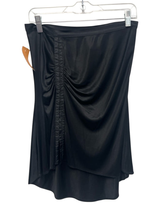 D&G Dolce & Gabbana Size 30/44 Black Acetate & polyamide Side Zip High Low Skirt Black / 30/44