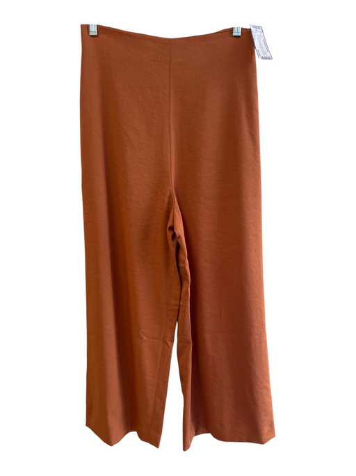 Leith Size Small Burnt Orange Rayon Blend Side Zip High Waist Wide Leg Pants Burnt Orange / Small